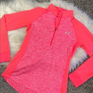 Under Armour neon half zip top